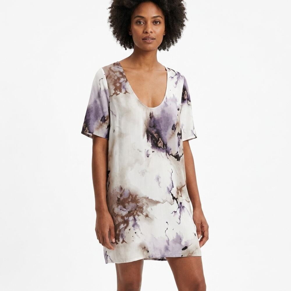WON Hundred Leni_Printa_S White Shift Short Dress Women Size 34